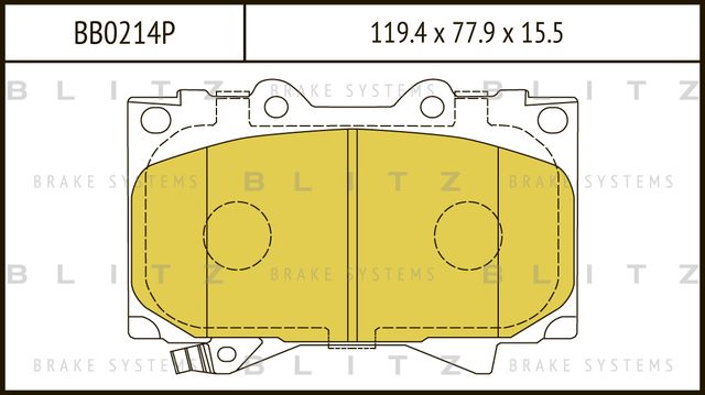 Колодки тормозные TOYOTA LAND CRUISER 98- перед. (Blitz). Артикул BB0214P