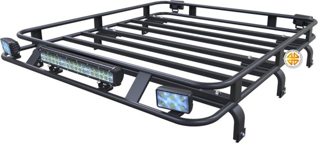 Багажник экспедиционный Podgotoffka 1600х1250х120 мм с креплениями на водостоки для ВАЗ 2121, 2131 (Нива) 3дв. 1976-2026. Артикул PGT-B.13.02