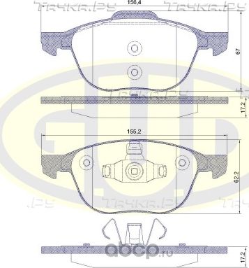 Тормозные колодки G.U.D. передние для Mazda 3 I (BK) 2003-2009. Артикул GBP108200