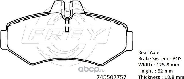 Колодки тормозные задние SPRINTER901-903 CDI      AP (Frey). Артикул 745502757