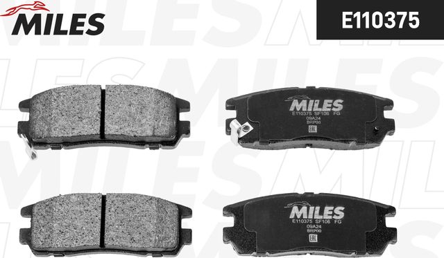 Тормозные колодки Miles (Semi-Metallic) задние для Great Wall Hover H3 2009-2016. Артикул E110375