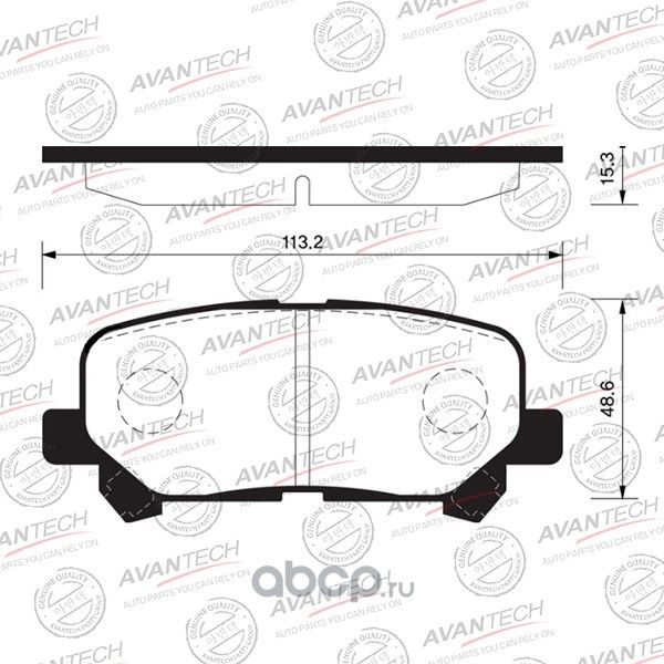 Колодки тормозные дисковые Avantech (противоскрипная пластина в компл.). Артикул AV303