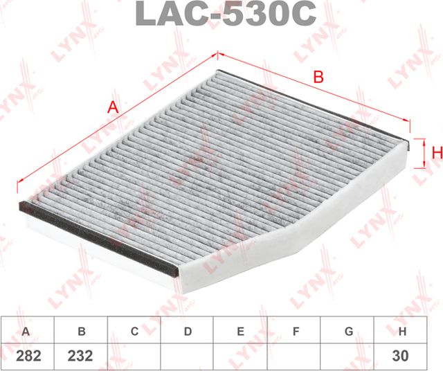 Салонный фильтр LYNXauto для Ford Transit VIII 2013-2026. Артикул LAC-530C