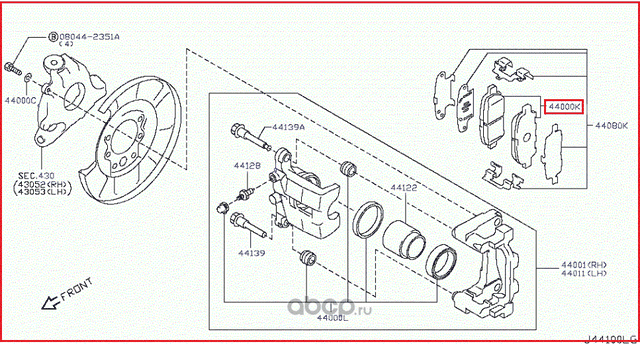 Тормозные колодки Nissan. Артикул D4M60EG50C