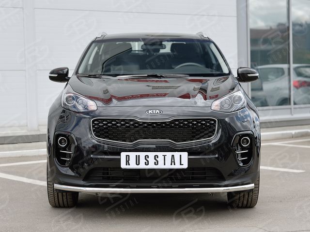 Защита RusStal переднего бампера d42 секция для Kia Sportage IV 2016-2018. Артикул KSZ-002278