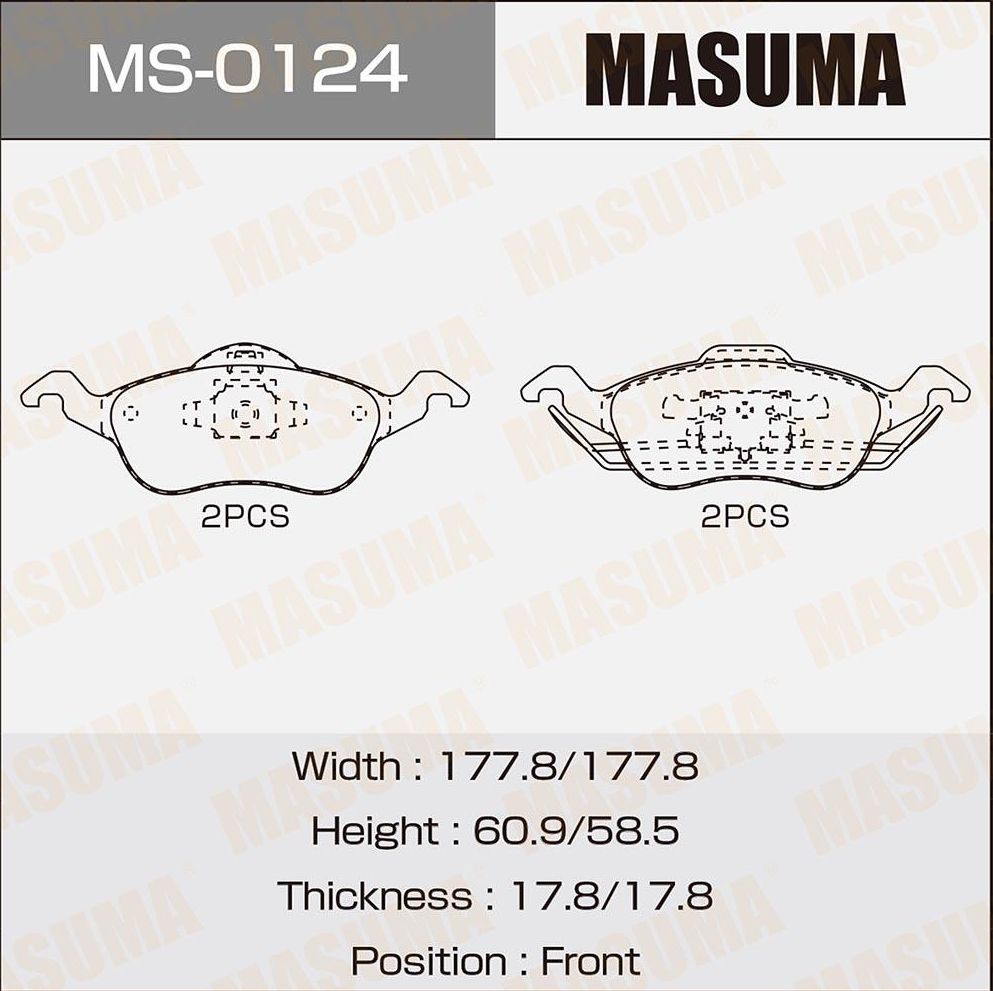 Тормозные колодки Masuma. Артикул MS-0124
