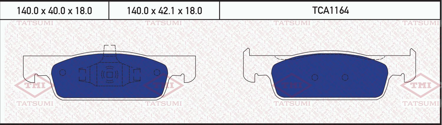 Колодки тормозные RENAULT CLIO/LOGAN/SANDERO 12- перед. (Tatsumi). Артикул TCA1164