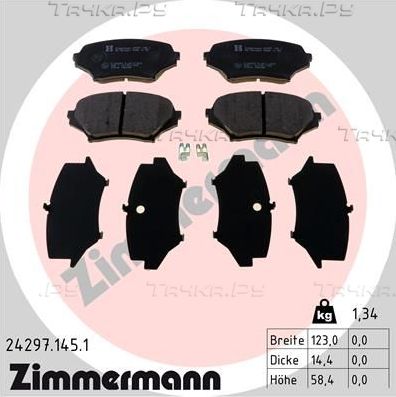 Тормозные колодки Zimmermann. Артикул 24297.145.1