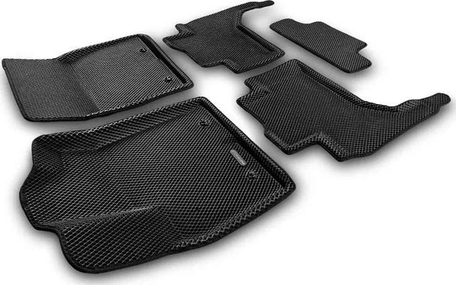 Коврики Euromat 3D EVA (с крепежом) для салона Toyota Land Cruiser 300 2021-2026. Артикул EM3DEVA-005109