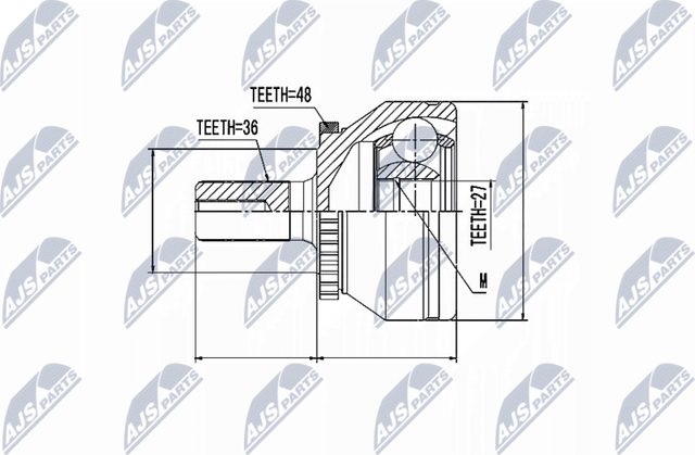Шрус наружный (граната) NTY. Артикул NPZ-VV-017