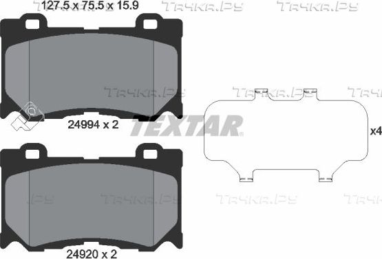 Тормозные колодки Textar передние для Infiniti Q70 I 2013-2026. Артикул 2499401