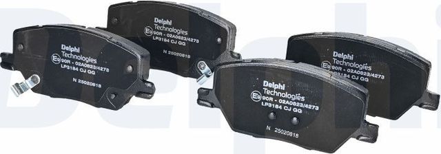Тормозные колодки Delphi (Low-Metallic) для Jeep Renegade I 2014-2026. Артикул LP3184