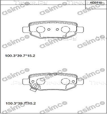 Тормозные колодки Asimco. Артикул KD0710