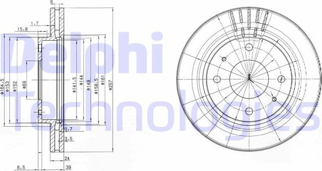 Тормозной диск Delphi. Артикул BG3750