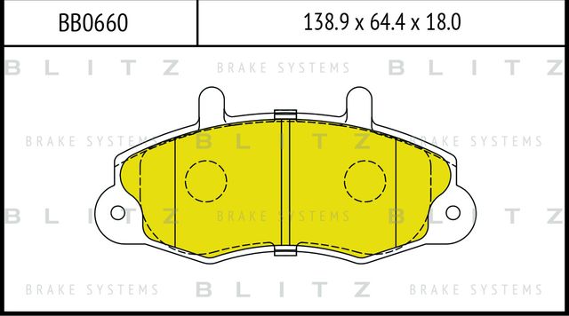 Колодки тормозные дисковые передние (Blitz). Артикул BB0660