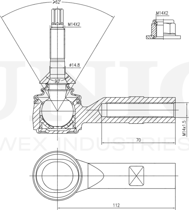 Наконечник рулевой тяги (Unio). Артикул SSP-10156