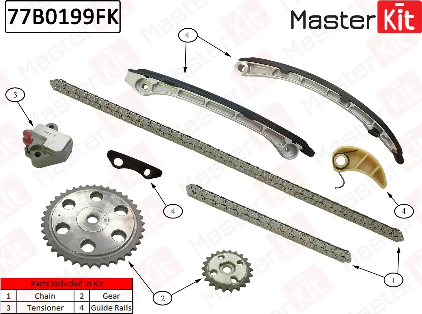 77B0199FK Комплект цепи ГРМ Mazda CX-7 L3VDT 2007- (Master KIT) Master KIT. Артикул 77b0199fk
