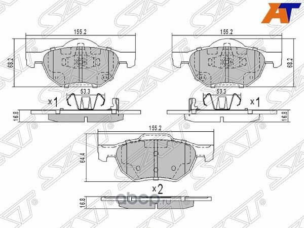 Колодки тормозные FR Honda Accord CL (SAT). Артикул ST45022SEAE01