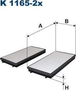 Салонный фильтр Filtron. Артикул K 1165-2x