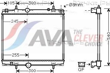 Радиатор охлаждения двигателя AVA ** CLEVER FIT ** для Citroen C8 I 2004-2014. Артикул PEA2331