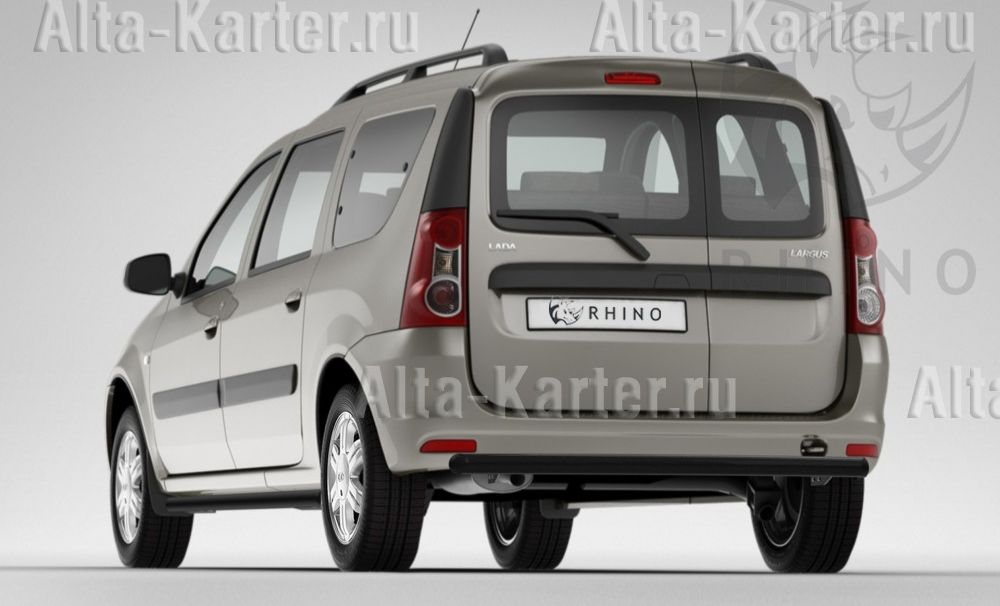 Защита RusStal заднего бампера d63 (дуга) для Lada Largus 2012-2026. Артикул LLZBR-002157CH