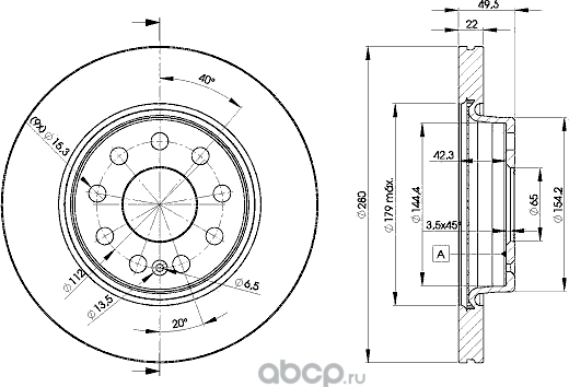 Диск тормозной (Icer). Артикул 78BD5614