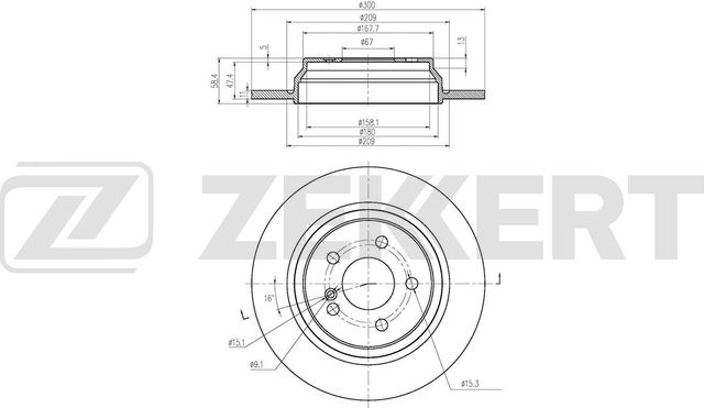 Тормозной диск Zekkert задний для Mercedes-Benz S-Класс IV (W220) 1998-2005. Артикул BS-6854