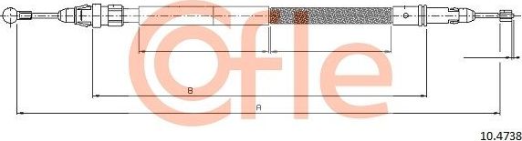 Трос ручника (тросик ручного тормоза) Cofle. Артикул 10.4738