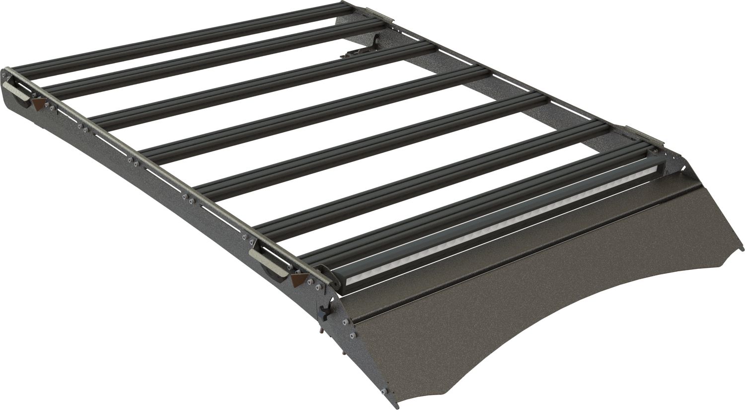 Экспедиционный багажник STC для Mitsubishi L200 IV 2006-2015 шторка, дальний и рабочий свет. Артикул STC-ML200/06-TR1-L1L3