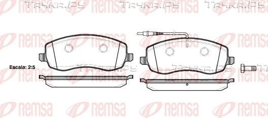 Тормозные колодки Remsa передние для Lancia Phedra 2006-2010. Артикул 1393.02