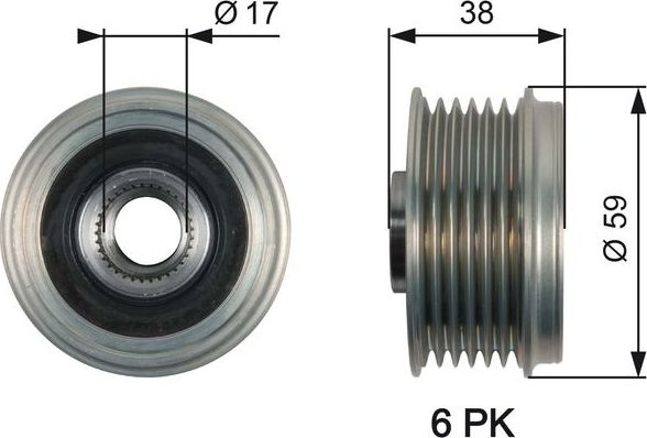 Муфта генератора обгонная Gates DriveAlign®. Артикул OAP7168