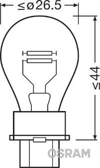 P27/7W 12.8/14V-27/7W (W2,5x16q) S-8 OSRAM ORIGINAL. Артикул 3157