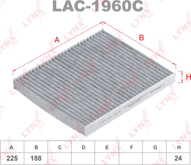 Салонный фильтр LYNXauto. Артикул LAC-1960C
