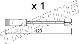 Датчик износа тормозных колодок  Trusting. Артикул SU.398