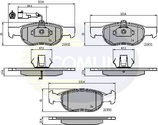 Тормозные колодки Comline Comline передние для Alfa Romeo 145 I 1994-2001. Артикул CBP1479