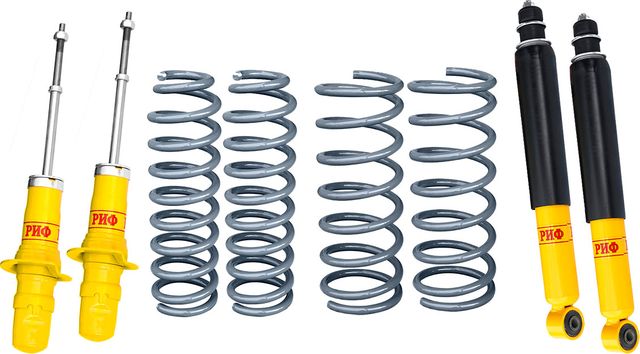 Комплект РИФ усиленной стандартной подвески для SsangYong Rexton II 2006-2012, (задн. завис. подв.- мост) +75кг. Артикул RIF-REX2-S