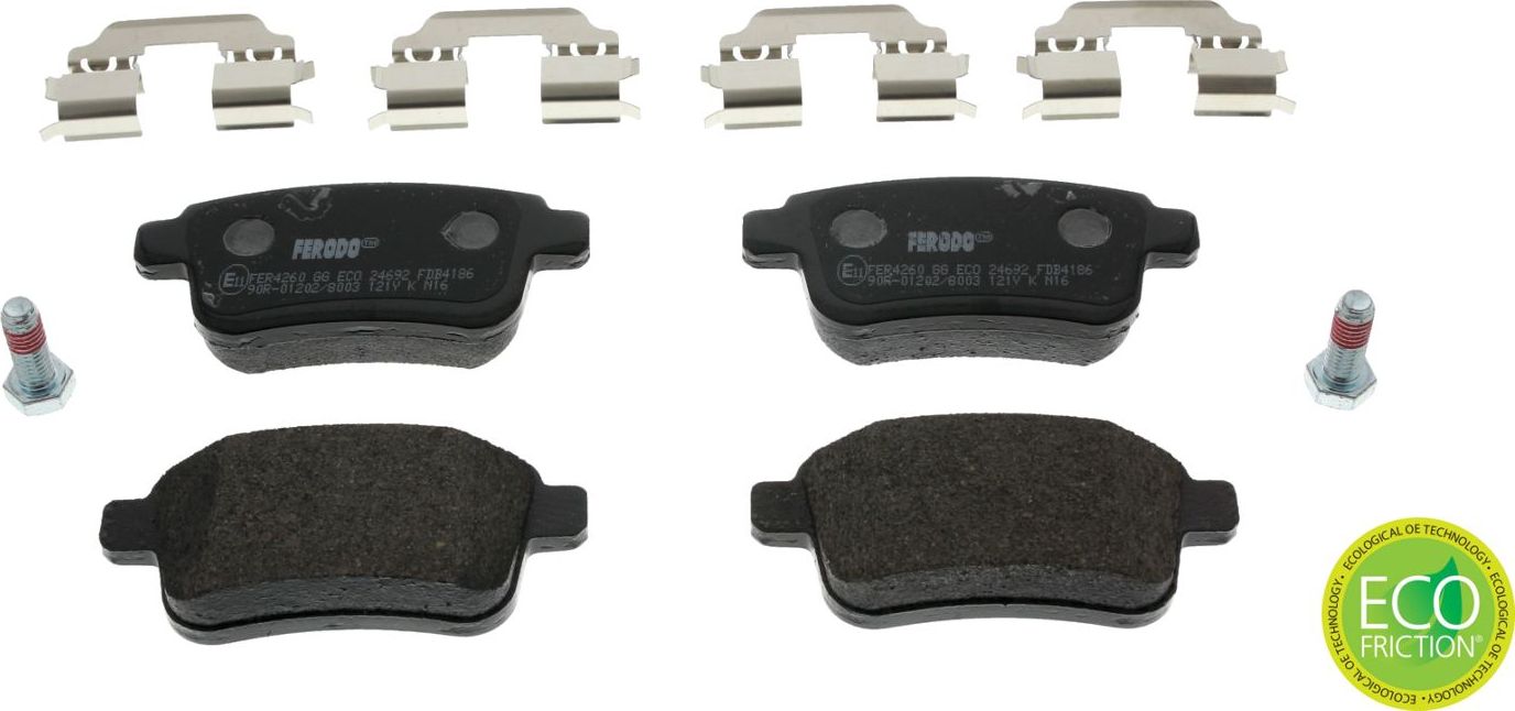 Тормозные колодки Ferodo Premier Eco Friction. Артикул FDB4186