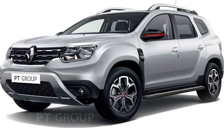 Защита порогов PT Group с алюм. площадкой d=51 мм ШАГРЕНЬ (ППК) Renault Duster II 2021-2022. Артикул RDU-21-330301.22