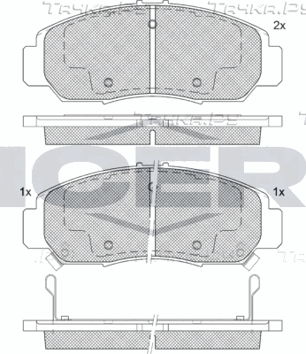 Тормозные колодки Icer передние для Honda Accord VII 2003-2008. Артикул 181543