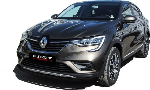 Защита Slitkoff переднего бампера D42 черная для Renault Arkana 2019-2026. Артикул RAR4WD002B