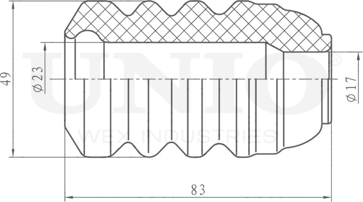 Отбойник амортизатора (Unio). Артикул DUC-40002