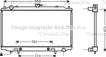 Радиатор охлаждения двигателя AVA. Артикул DN2189
