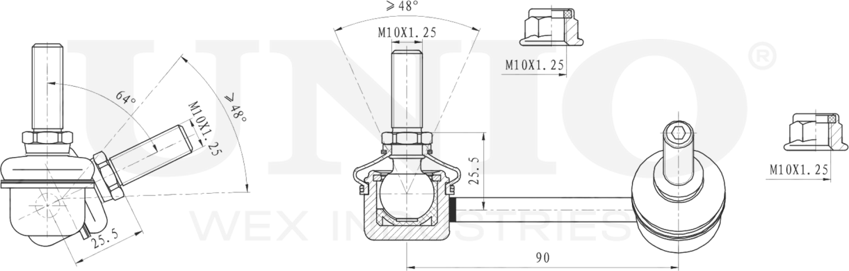 Тяга/стойка стабилизатора (Unio). Артикул SSP-50072