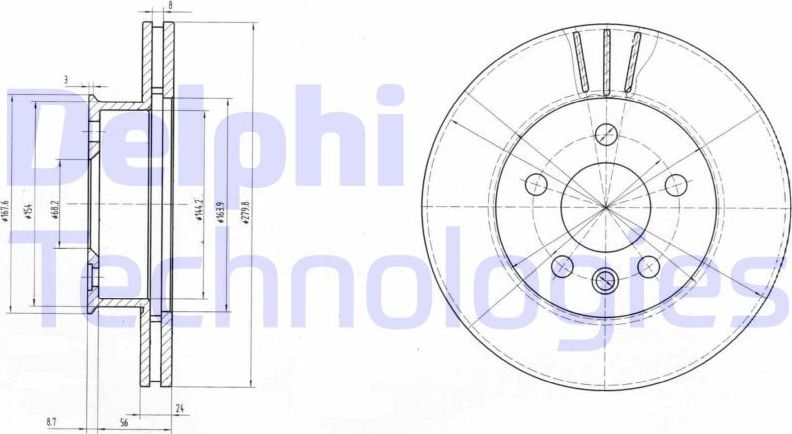 Тормозной диск Delphi. Артикул BG2717