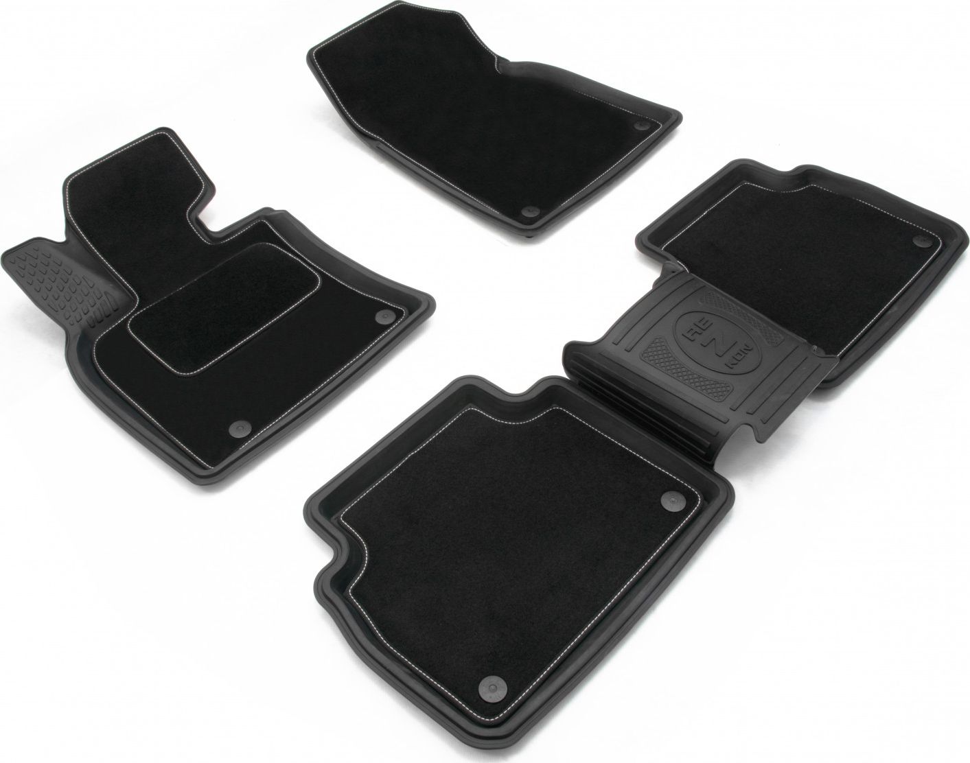 Коврики Rezkon Transformer (резиновые с ворсовыми ковриками-вкладышами) Ser.S для салона Renault Duster II 2021-2026. Артикул 3029050400