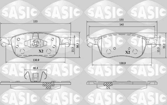 Тормозные колодки Sasic передние для Ford Fiesta VII 2017-2026. Артикул 6216205
