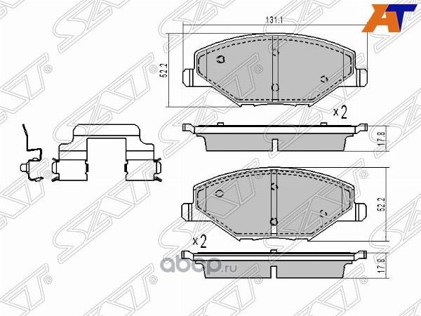 КОЛОДКИ ТОРМОЗНЫЕ FR SKODA RAPID 12- (SAT). Артикул ST6RU698151