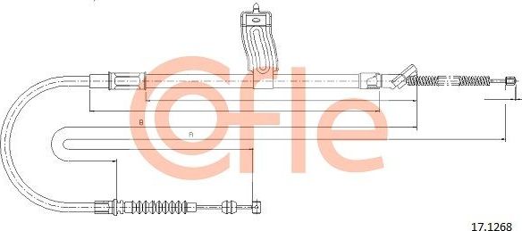 Трос ручника (тросик ручного тормоза) Cofle задний левый для Toyota HiAce H100 1995-2012. Артикул 92.17.1268