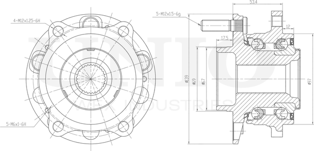 Ступица колеса с интегрированным подшипником (Unio). Артикул HUB-20261
