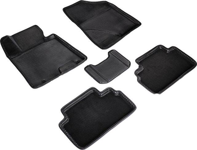 Коврики Seintex 3D EVA Соты для салона Kia Ceed II 2012-2018 ЧЕРНЫЕ. Артикул 98522